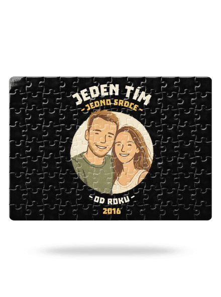 Jeden tím z vlastnej fotky puzzle White