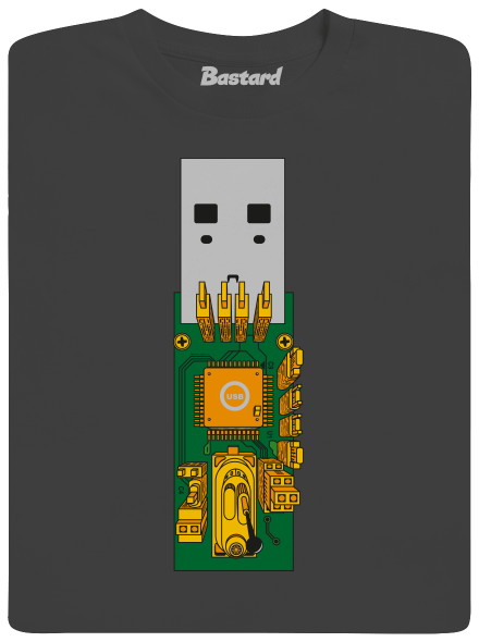 USB city pánske tričko Dark Grey