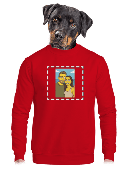 Simpsonovi z vlastnej fotky unisex mikina bez kapucne Red
