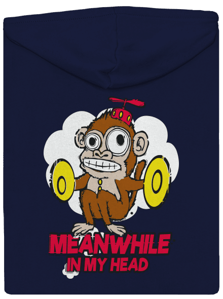 Monkey in my head pánska mikina na zips Navy