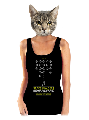 Space Invaders dámske tielko klasické Black