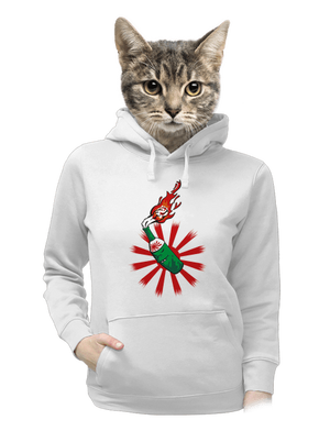 Kamikaze dámska mikina klokanka White