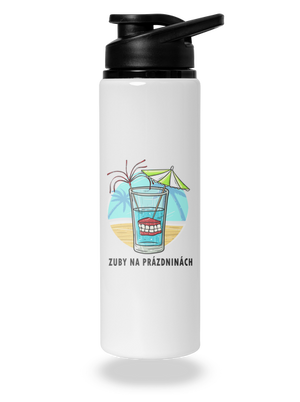 Zuby na prázdninách flaša na vodu White