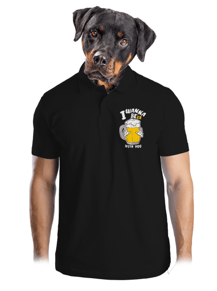 I wanna beer pánska polokošeľa Black