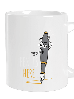 Pen is here veľký hrnček White