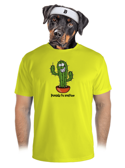 Povedz to kvetom pánske športové tričko Neon Yellow