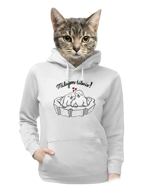 Milujem túlenie dámska mikina klokanka White