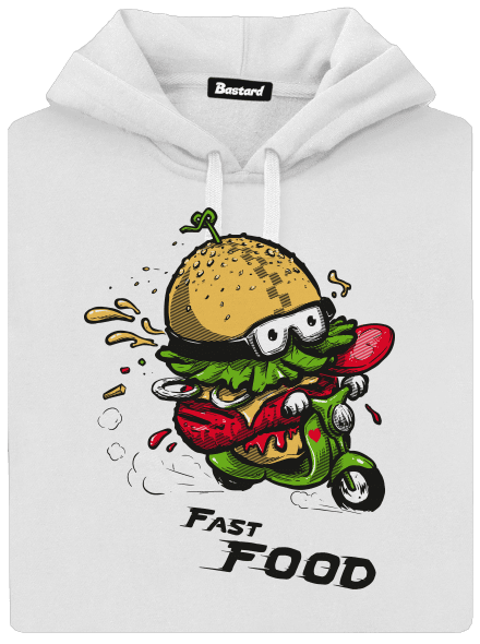 Fast Food dámska mikina klokanka White