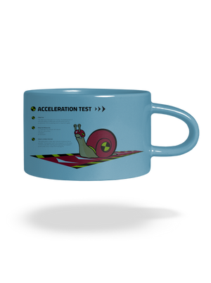 Snail test hrnček makronka Blue Macaron