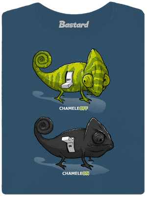 Zapnuté vypnuté dámske tričko prémium Petrol Blue