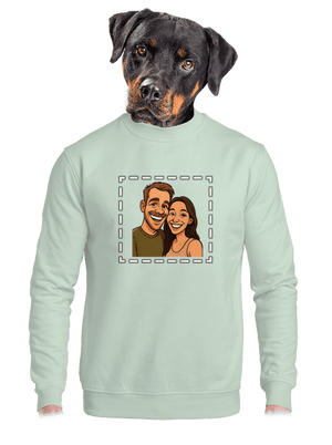 Karikatúra z vlastnej fotky unisex mikina bez kapucne Blush Mint