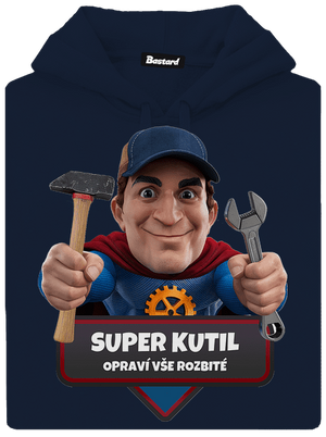 Super otec pánska mikina klokanka Navy