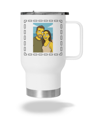 Simpsonovi z vlastnej fotky termohrnček White