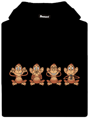 Opička s mobilom dámska mikina klokanka Black