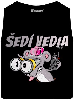 Šedí vedia - myš pánske tielko Black