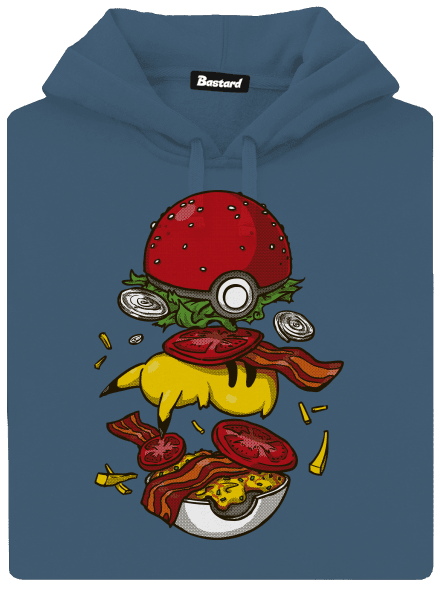 Pokémon burger dámska mikina klokanka Denim