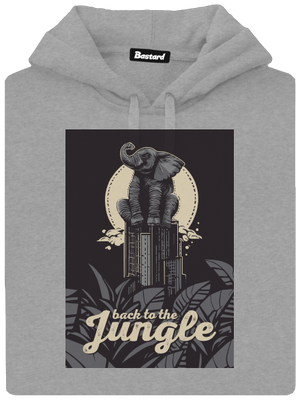 Back to the jungle pánska mikina klokanka Light Melange