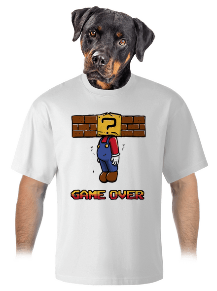 Game Over unisex tričko oversized White