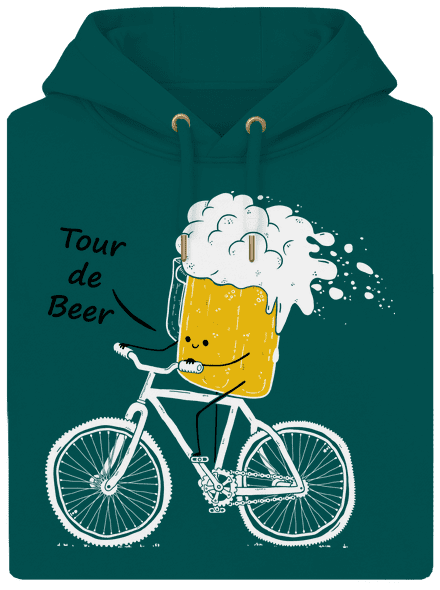 Tour de beer unisex mikina premium Emerald Green