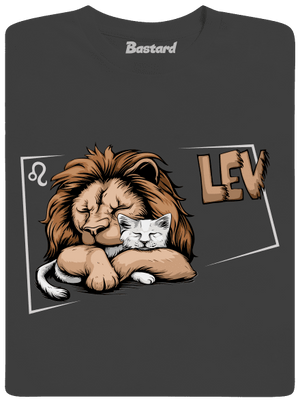 Mačací horoskop: Lev pánske dlhý rukáv Dark Grey