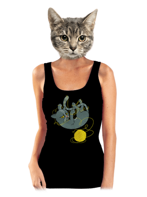 Nevrlý kocúr dámske tielko klasické Black