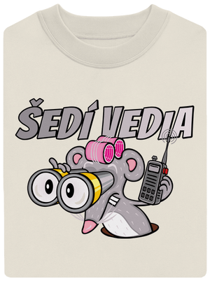 Šedí vedia - myš unisex mikina bez kapucne Off White