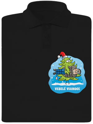 Veselé Vianoce pánska polokošeľa Black