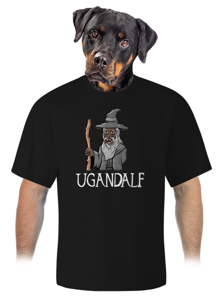Ugandalf unisex tričko oversized Black