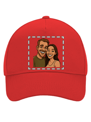 Karikatúra z vlastnej fotky šiltovka baseballka Classic Red