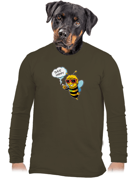 Bee happy pánske dlhý rukáv Urban Khaki