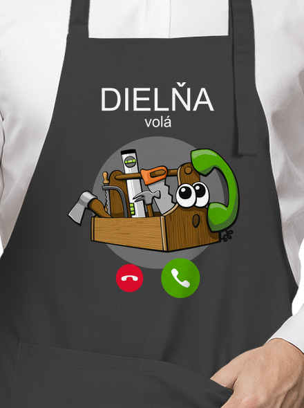 Dielňa volá zástera Dark Grey