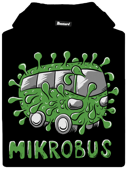 Mikrobus detská mikina klokanka Black