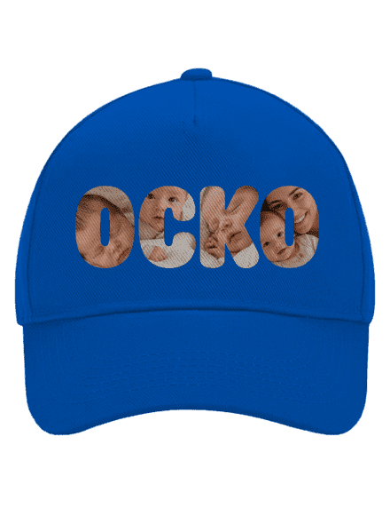 Nápis ocko z vlastných fotiek šiltovka baseballka Bright Royal