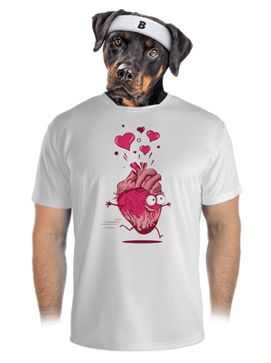 Zamilované srdiečka pánske športové tričko White