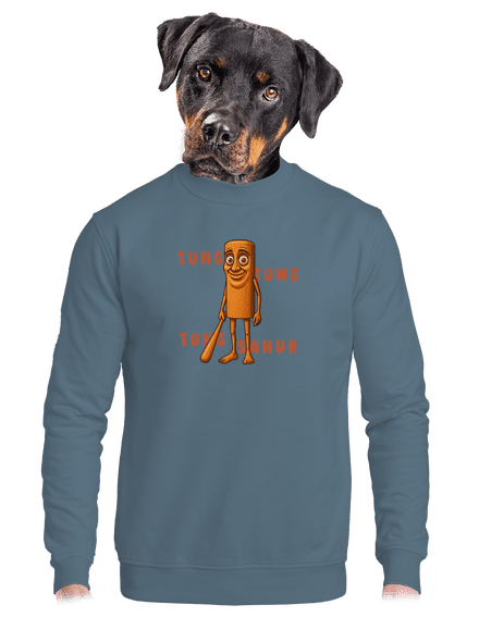 Tung Tung Tung Sahur – Italian Brainrot unisex mikina bez kapucne Nordic Blue