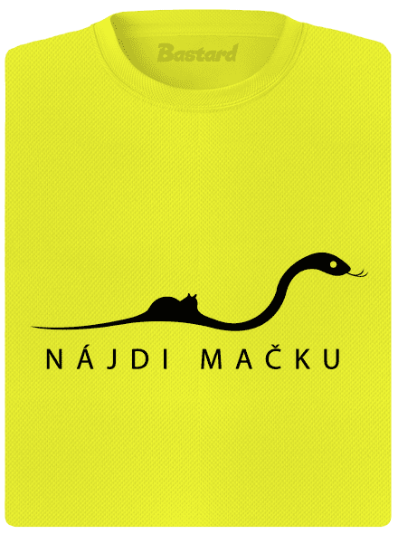 Nájdi mačku dámske športové tričko Neon Yellow