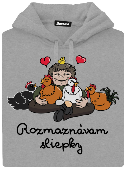 Rozmaznávam sliepky pánska mikina klokanka Light Melange