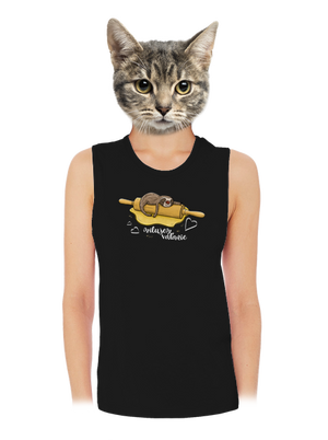 Milujem váľanie dámske tielko voľné Black