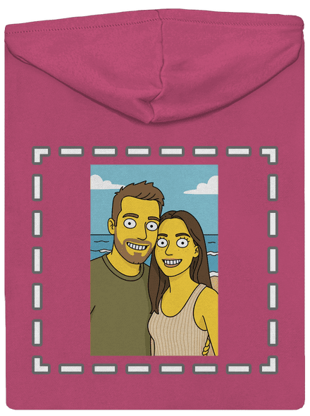 Simpsonovi z vlastnej fotky dámska mikina na zips Magenta