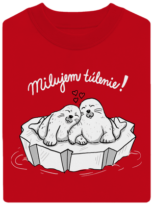 Milujem túlenie unisex mikina bez kapucne Red