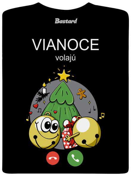 Vianoce volajú pánske dlhý rukáv Black