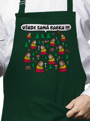 Všade samá babka zástera Bottle Green