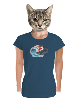 Som surfer dámske tričko prémium Petrol Blue