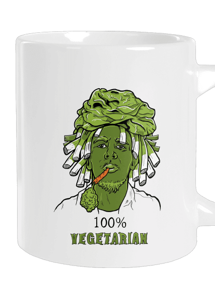 100% vegetarián veľký hrnček White