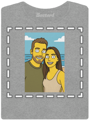 Simpsonovi z vlastnej fotky dámske tričko Dark Gray Melange