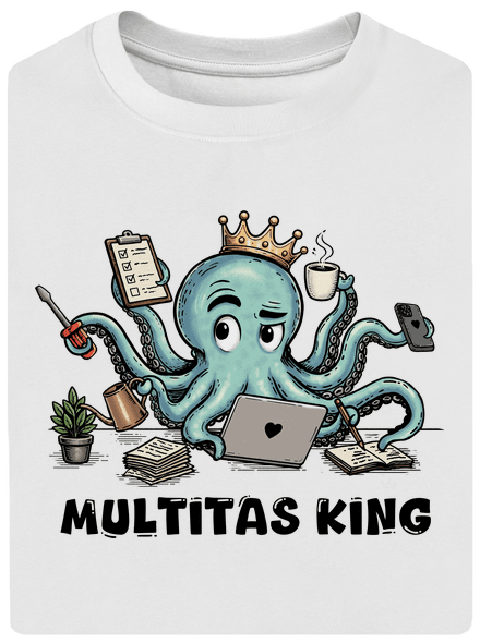 Multitas king unisex tričko oversized White
