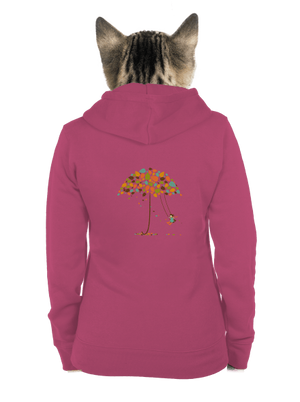 Radosť z jesene dámska mikina na zips Magenta