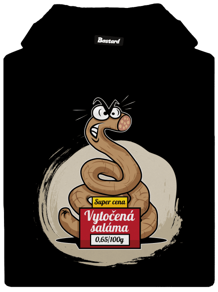 Vytočená saláma pánska mikina klokanka Black