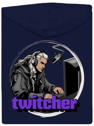 Twitcher pánska mikina na zips Navy