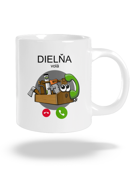 Dielňa volá veľký hrnček White